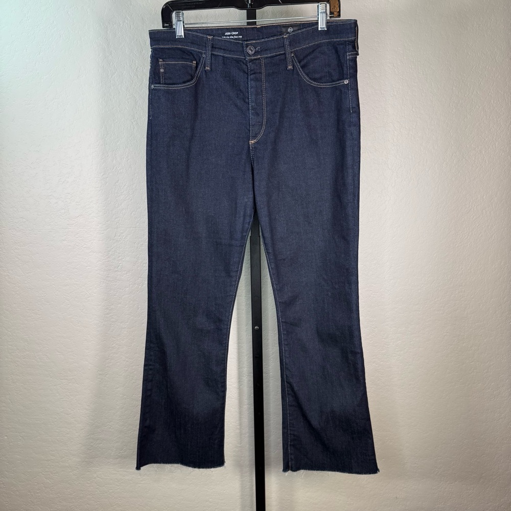 AG Adriano Goldschmied Jodi Crop High Rise Slim Flare Dark Denim Jeans 30R EUC